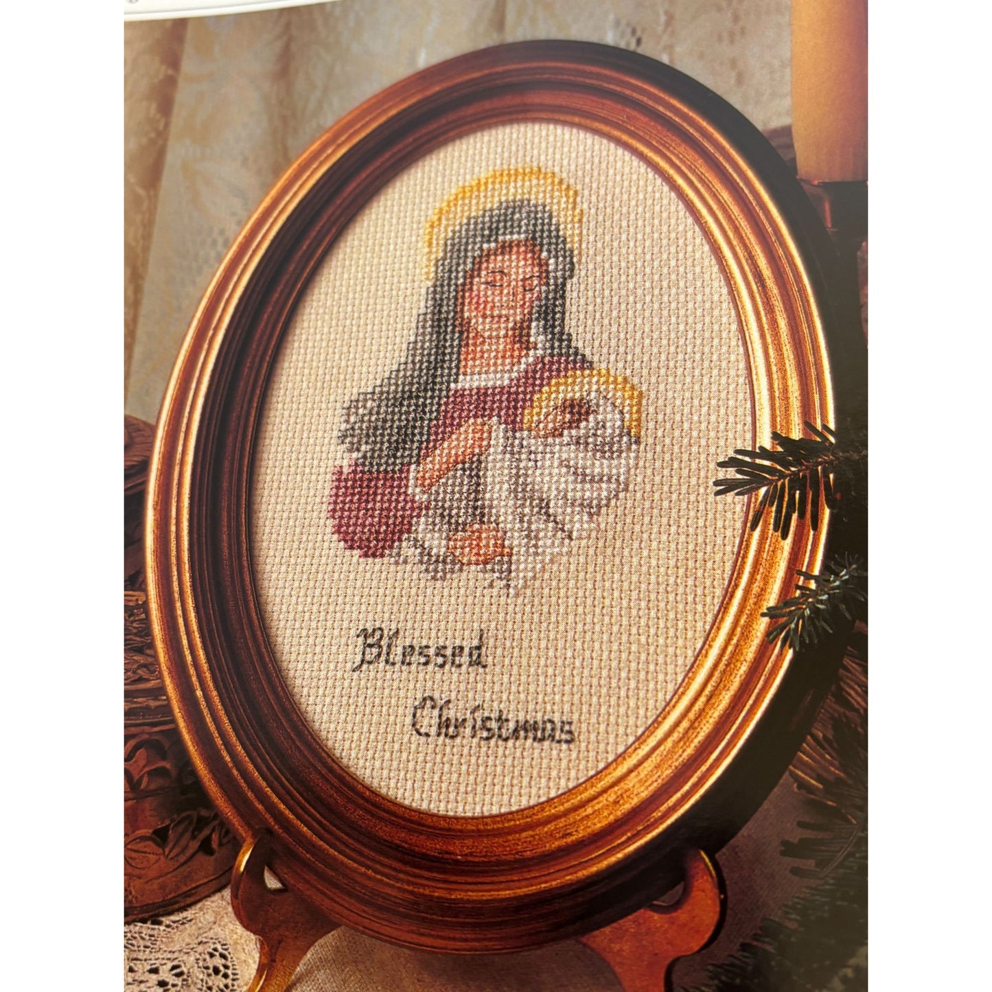 Leisure Arts Magazine Cross Stitch Madonna Child Christmas Santa December 1993