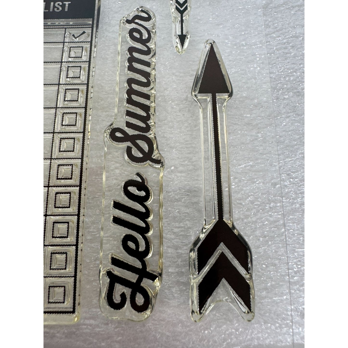 CTMH My Acrylix Acrylic Stamp Set Hello Summer No Worries Beach Bum Words C1595