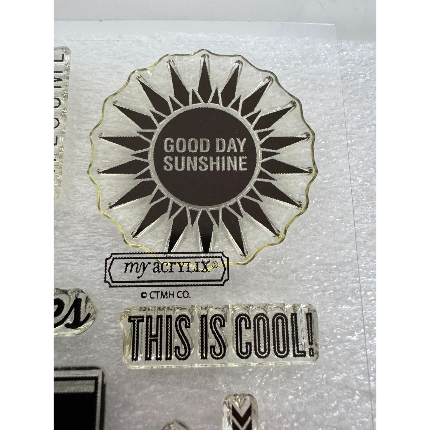 CTMH My Acrylix Acrylic Stamp Set Hello Summer No Worries Beach Bum Words C1595