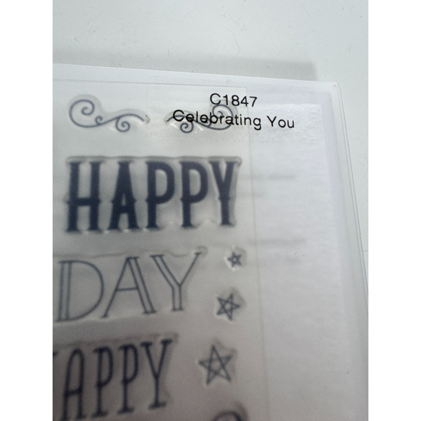 CTMH My Acrylix Acrylic Stamp Set Celebrating You Happy Birthday Wishes C1847