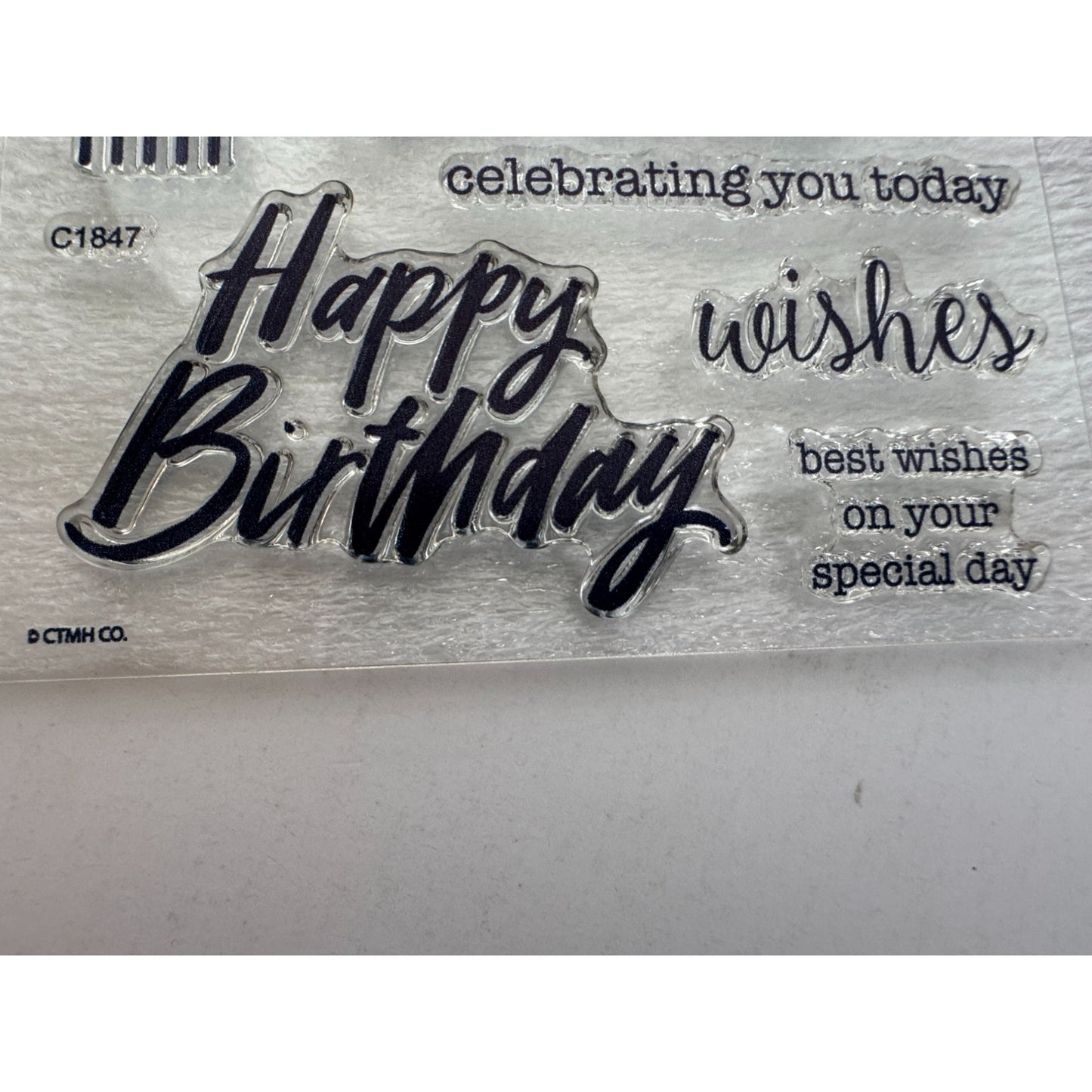 CTMH My Acrylix Acrylic Stamp Set Celebrating You Happy Birthday Wishes C1847