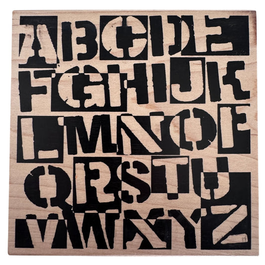 Stampers Anonymous Rubber Stamp Alphabet Grunge Lettering Typography Mixed Media Scrapbooking Tool Background