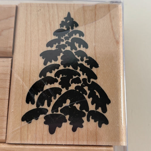 CTMH Wood Rubber Stamp Set Horse Buggy Silhouette Deer Christmas Tree Snowflake
