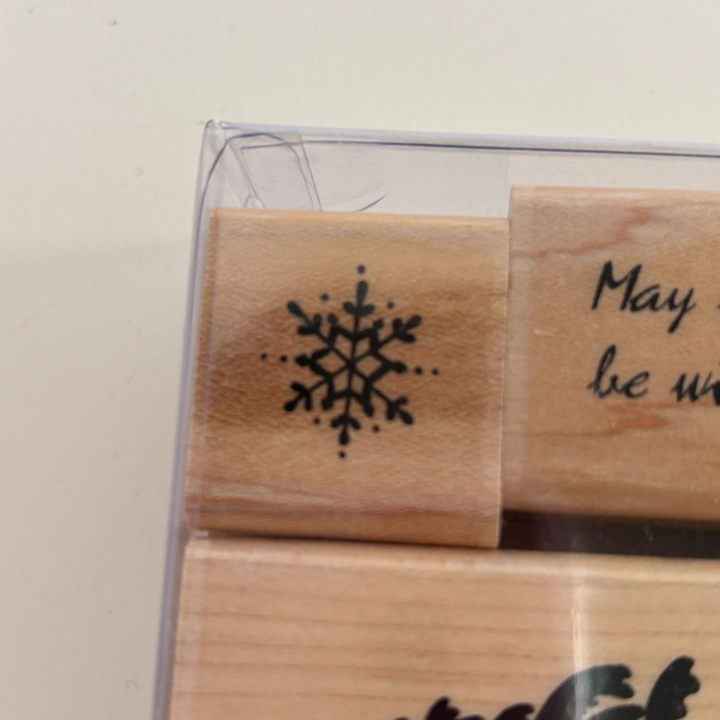 CTMH Wood Rubber Stamp Set Horse Buggy Silhouette Deer Christmas Tree Snowflake