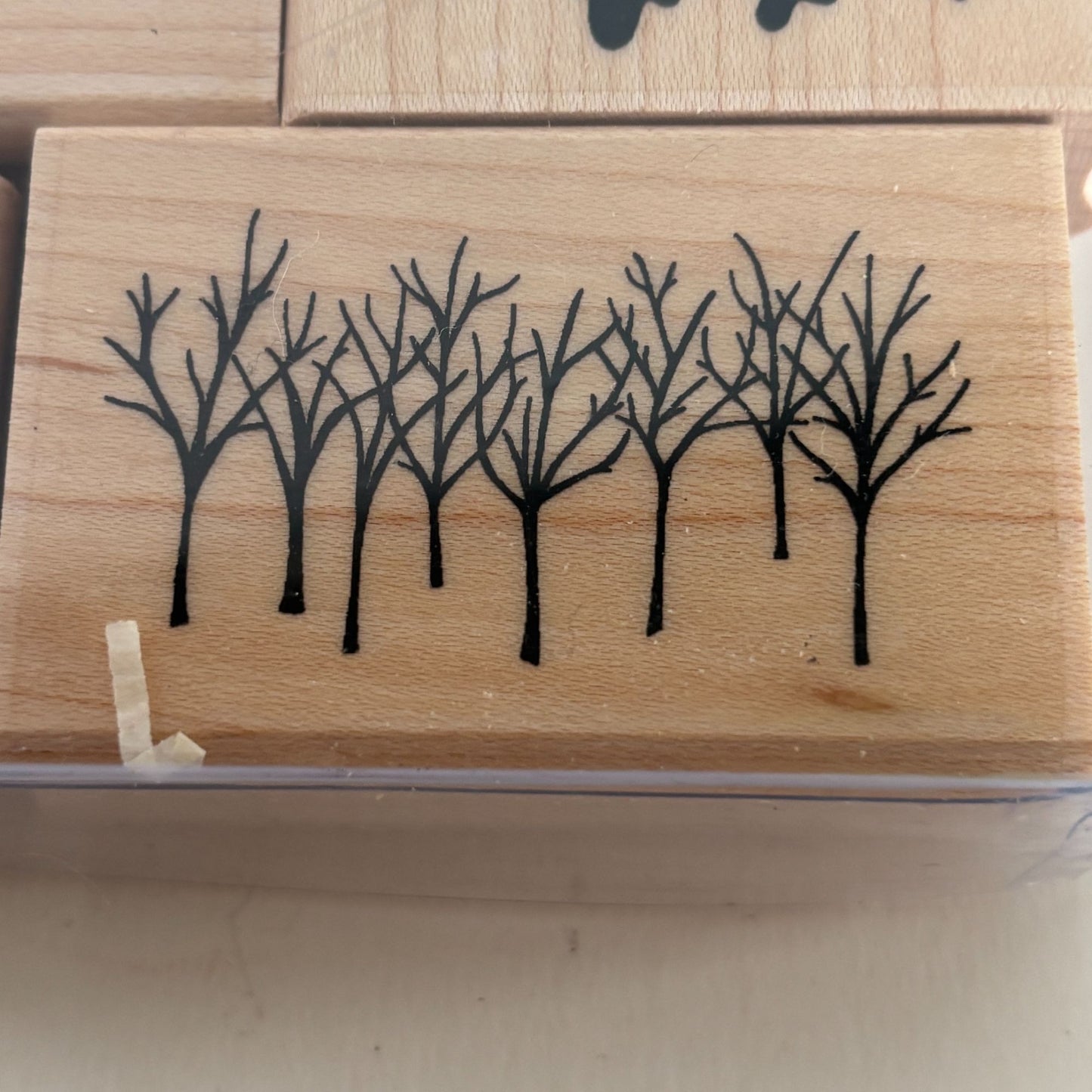 CTMH Wood Rubber Stamp Set Horse Buggy Silhouette Deer Christmas Tree Snowflake