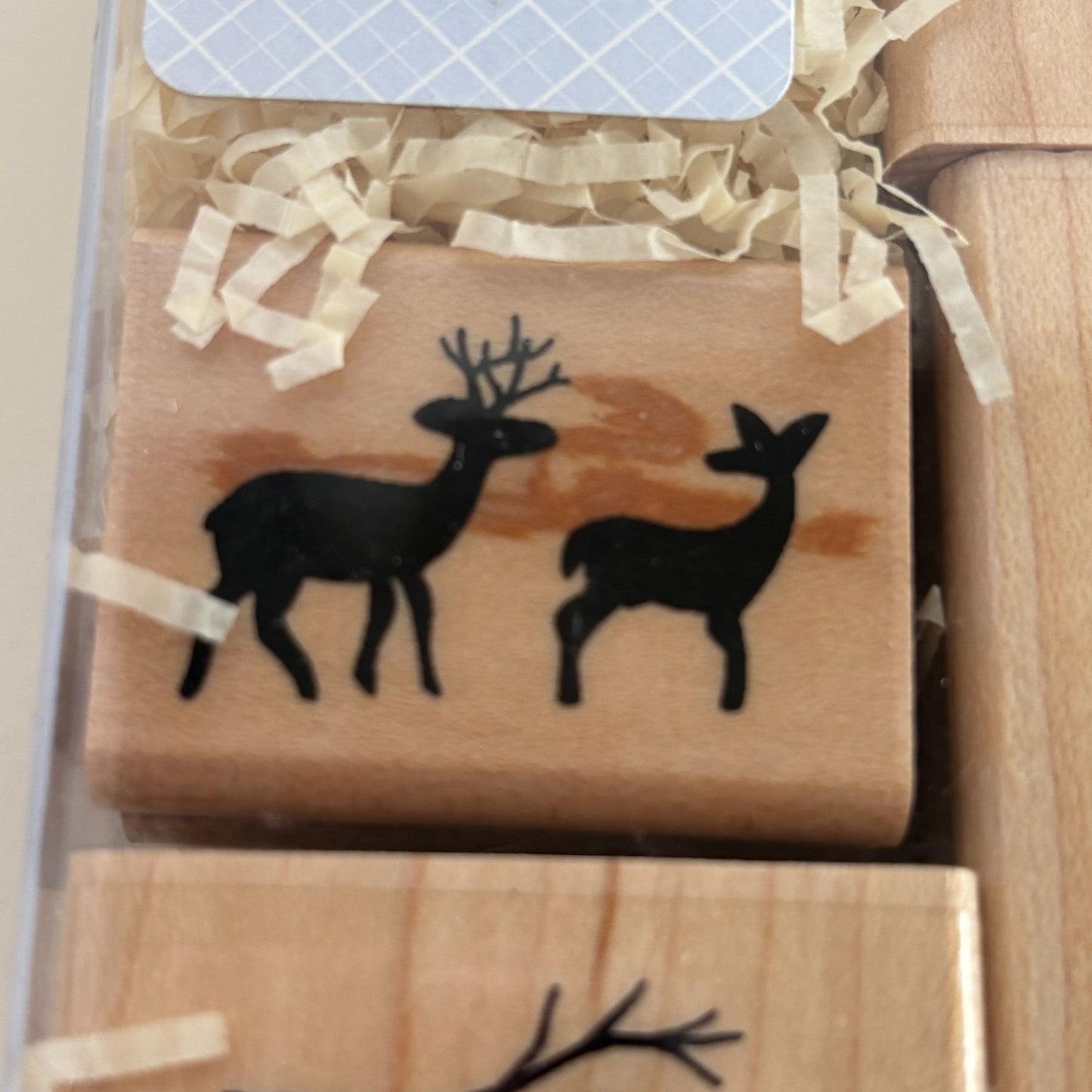 CTMH Wood Rubber Stamp Set Horse Buggy Silhouette Deer Christmas Tree Snowflake