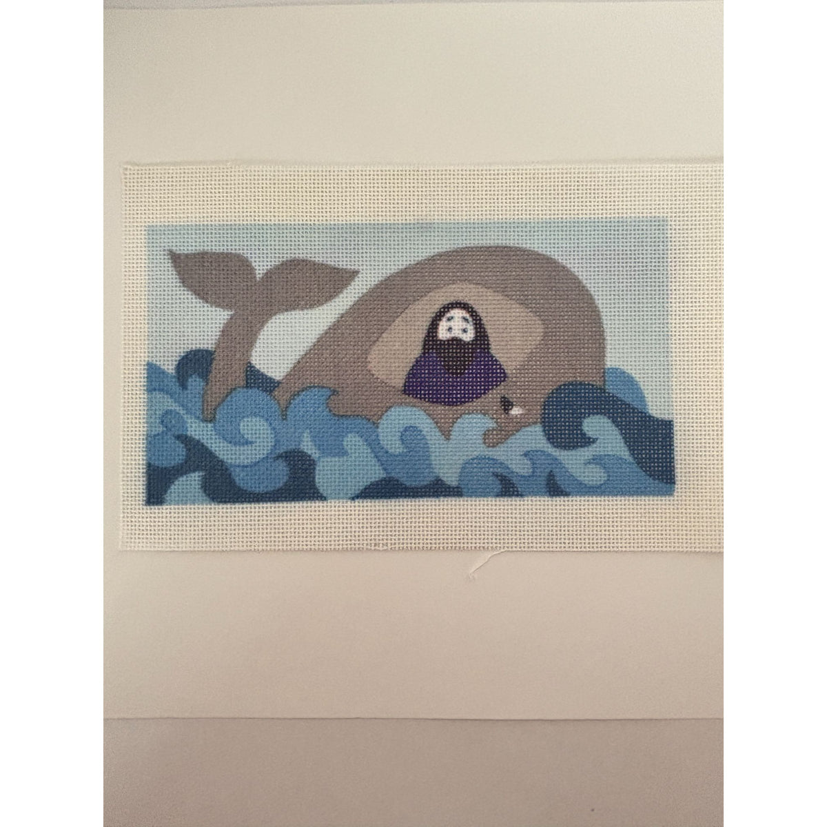 Biblical Needlepoint Canvas Set 4 Garden of Eden Noah Dove Lion Lamb Jonah Whale