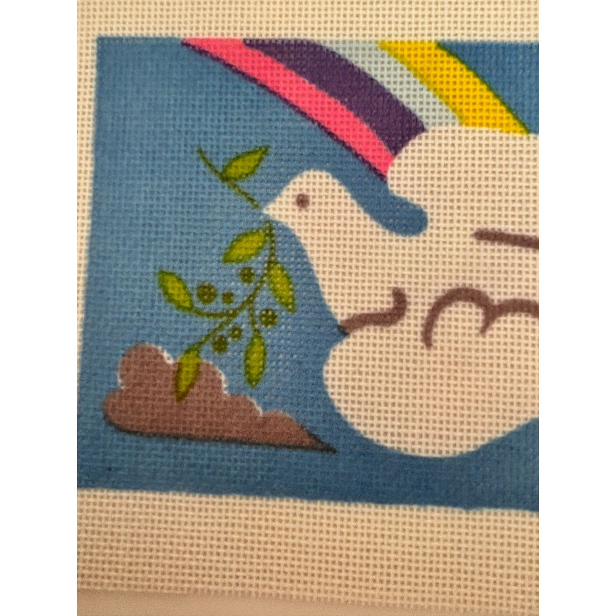 Biblical Needlepoint Canvas Set 4 Garden of Eden Noah Dove Lion Lamb Jonah Whale