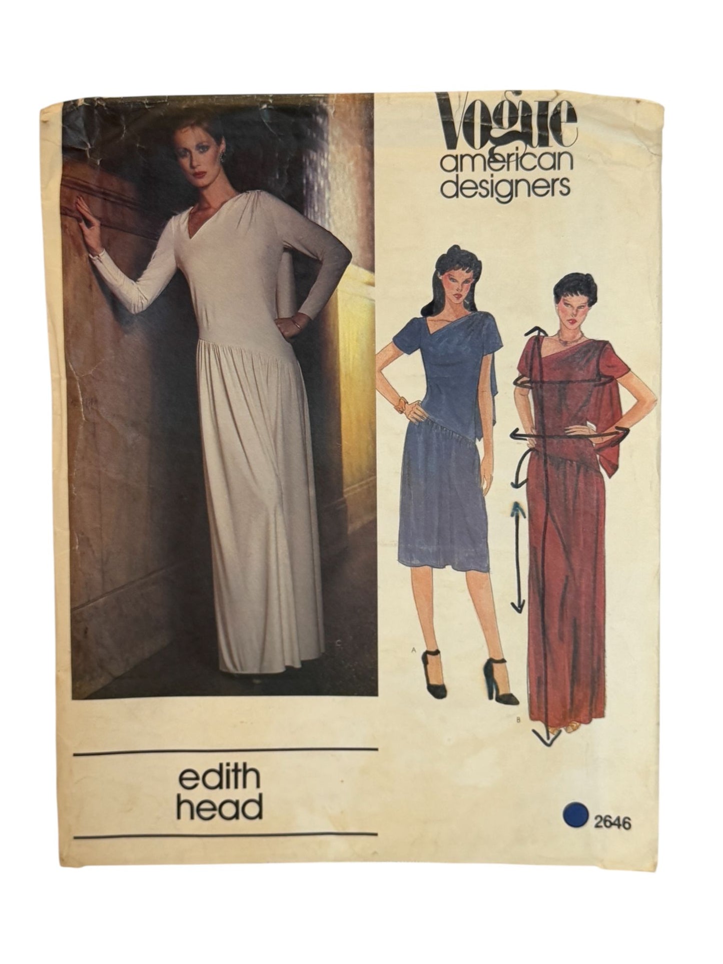 Vogue Sewing Pattern 2646 Bias Dress Edith Head Vintage 10 American Designers UC