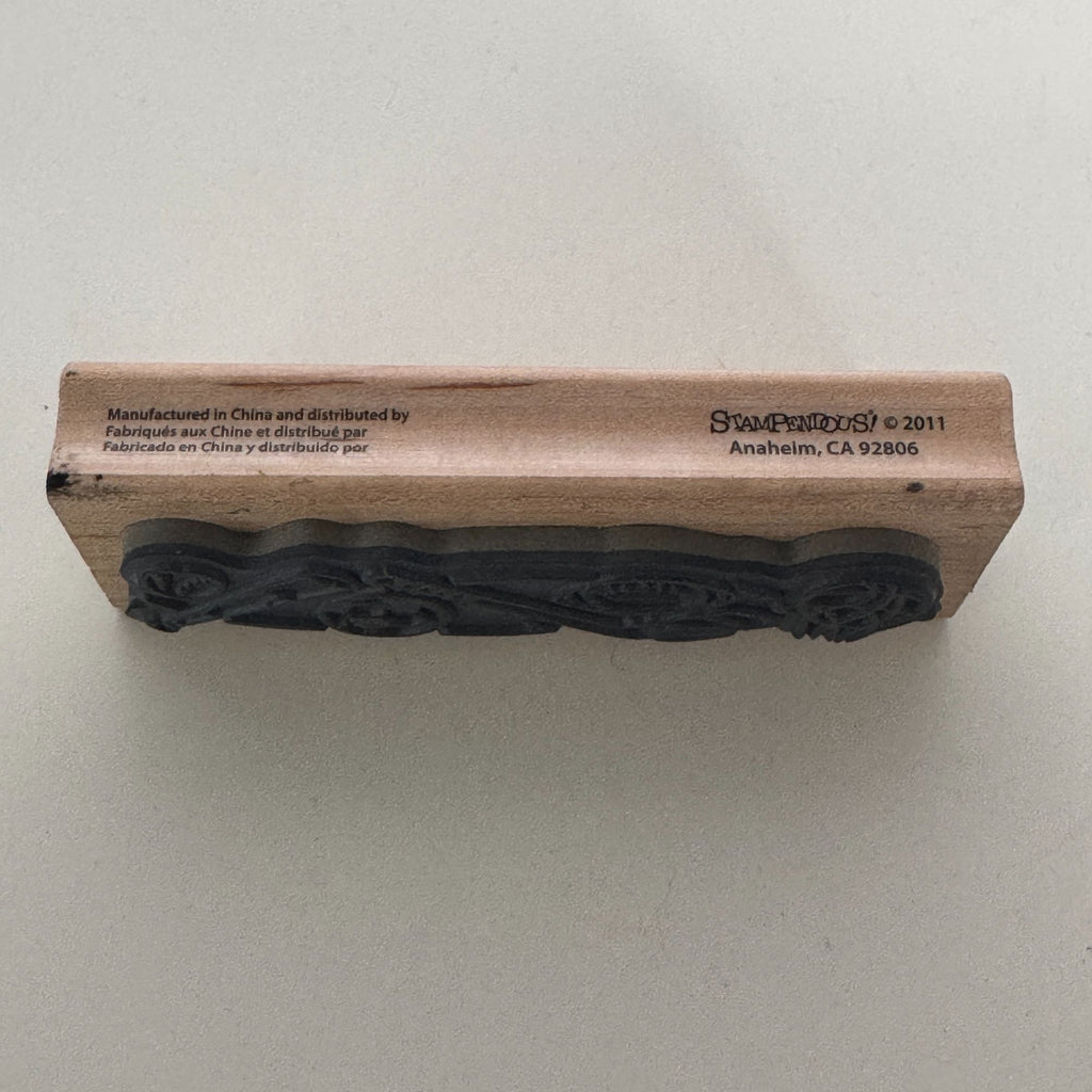 Stampendous Rubber Stamp Sports Border Basketball Football Hockey Soccer Ball