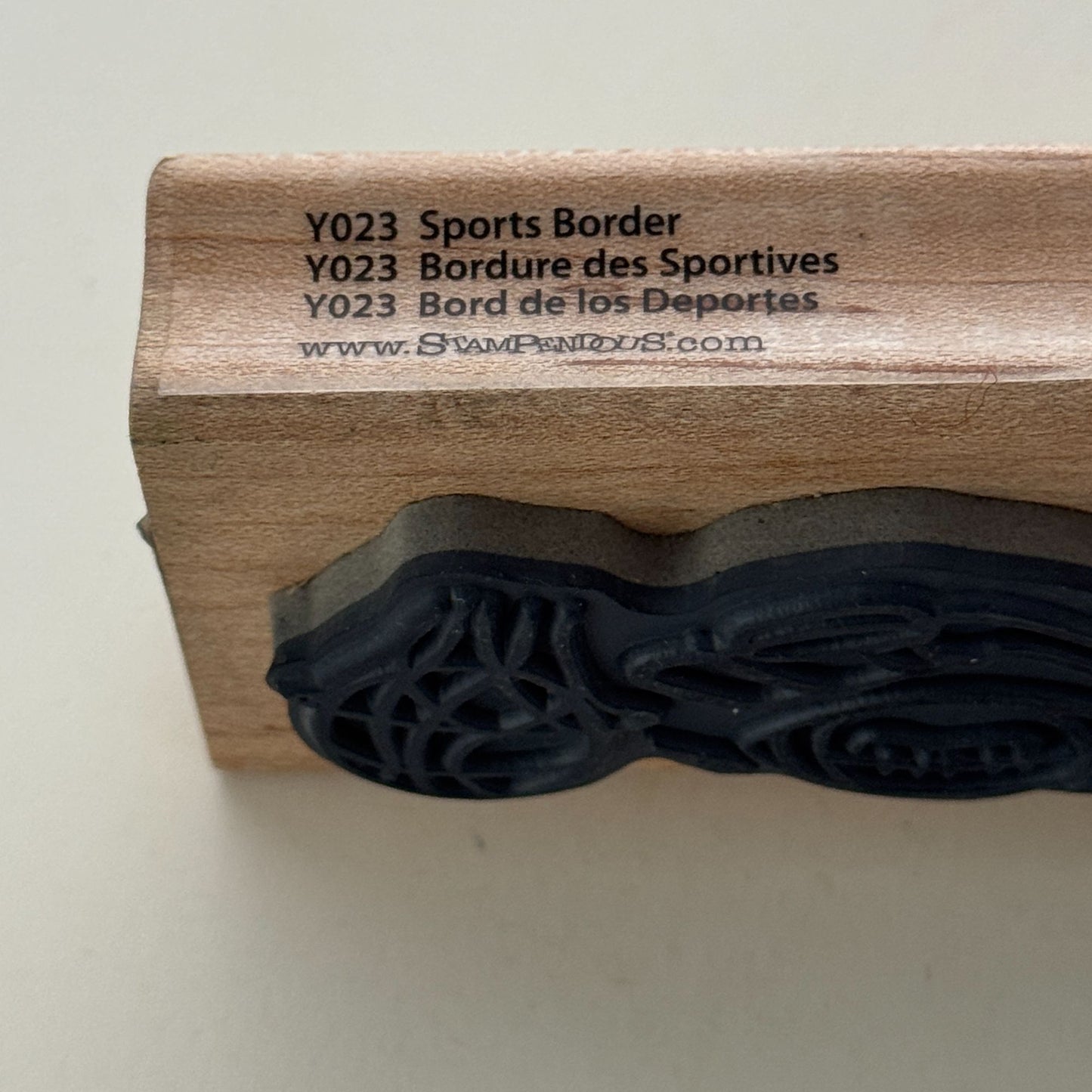 Stampendous Rubber Stamp Sports Border Basketball Football Hockey Soccer Ball