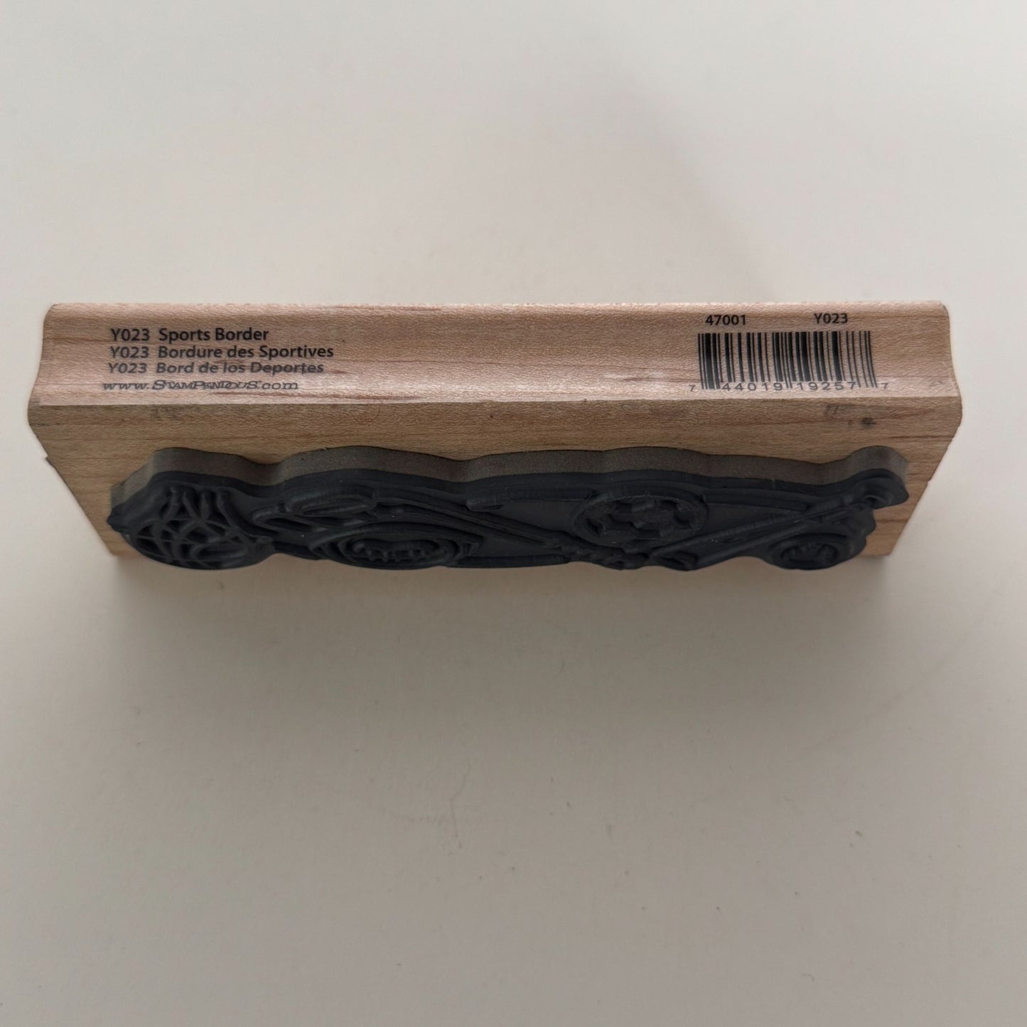 Stampendous Rubber Stamp Sports Border Basketball Football Hockey Soccer Ball