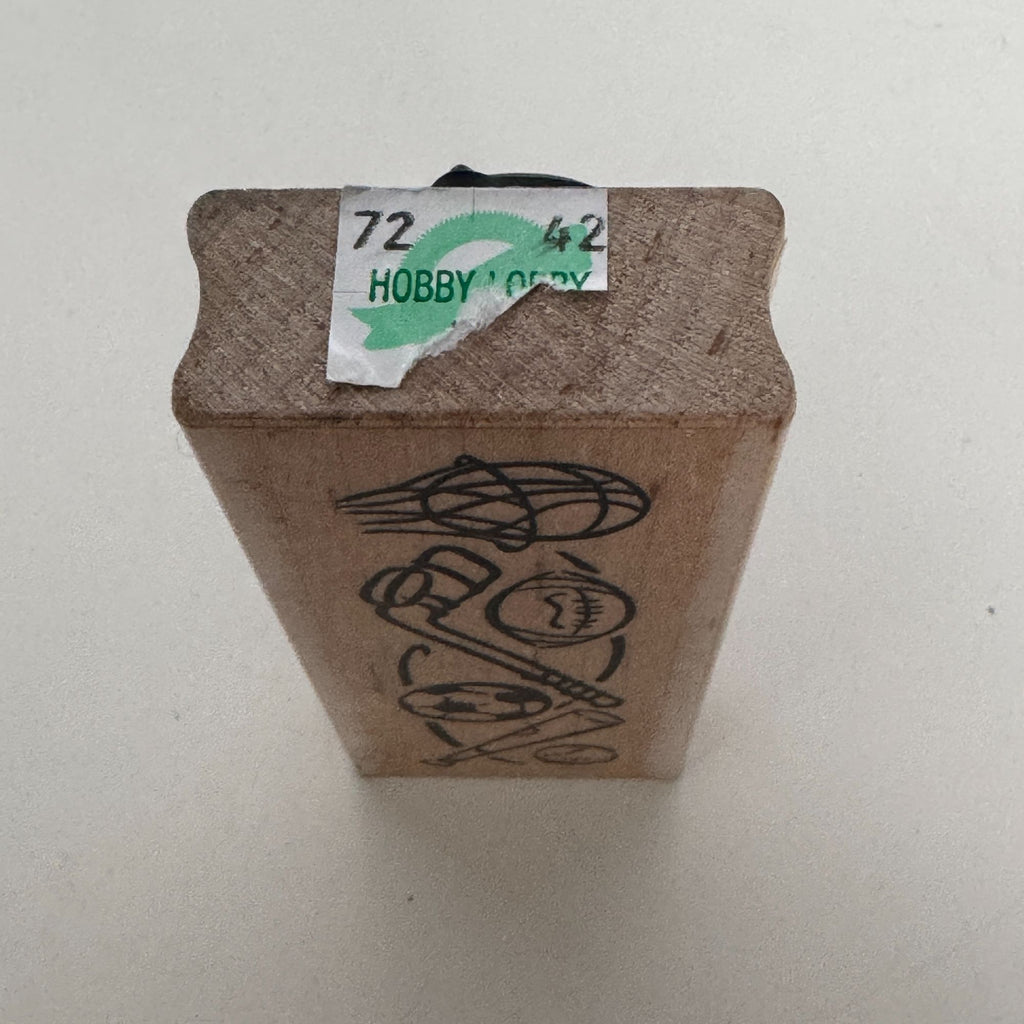 Stampendous Rubber Stamp Sports Border Basketball Football Hockey Soccer Ball