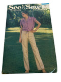 Butterick Sewing Pattern 6212 Top Straight Legged Pants Outfit 12 Vintage 80s UC