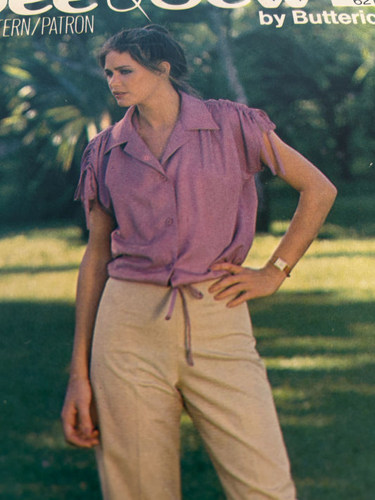 Butterick Sewing Pattern 6212 Top Straight Legged Pants Outfit 12 Vintage 80s UC
