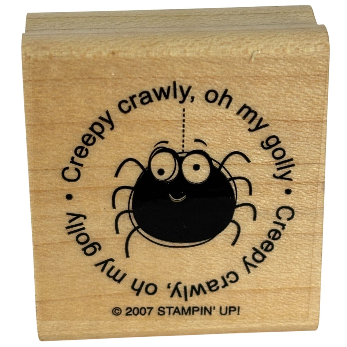 Stampin Up Rubber Stamp Spider Creepy Crawly Oh My Golly Halloween Card Making Words