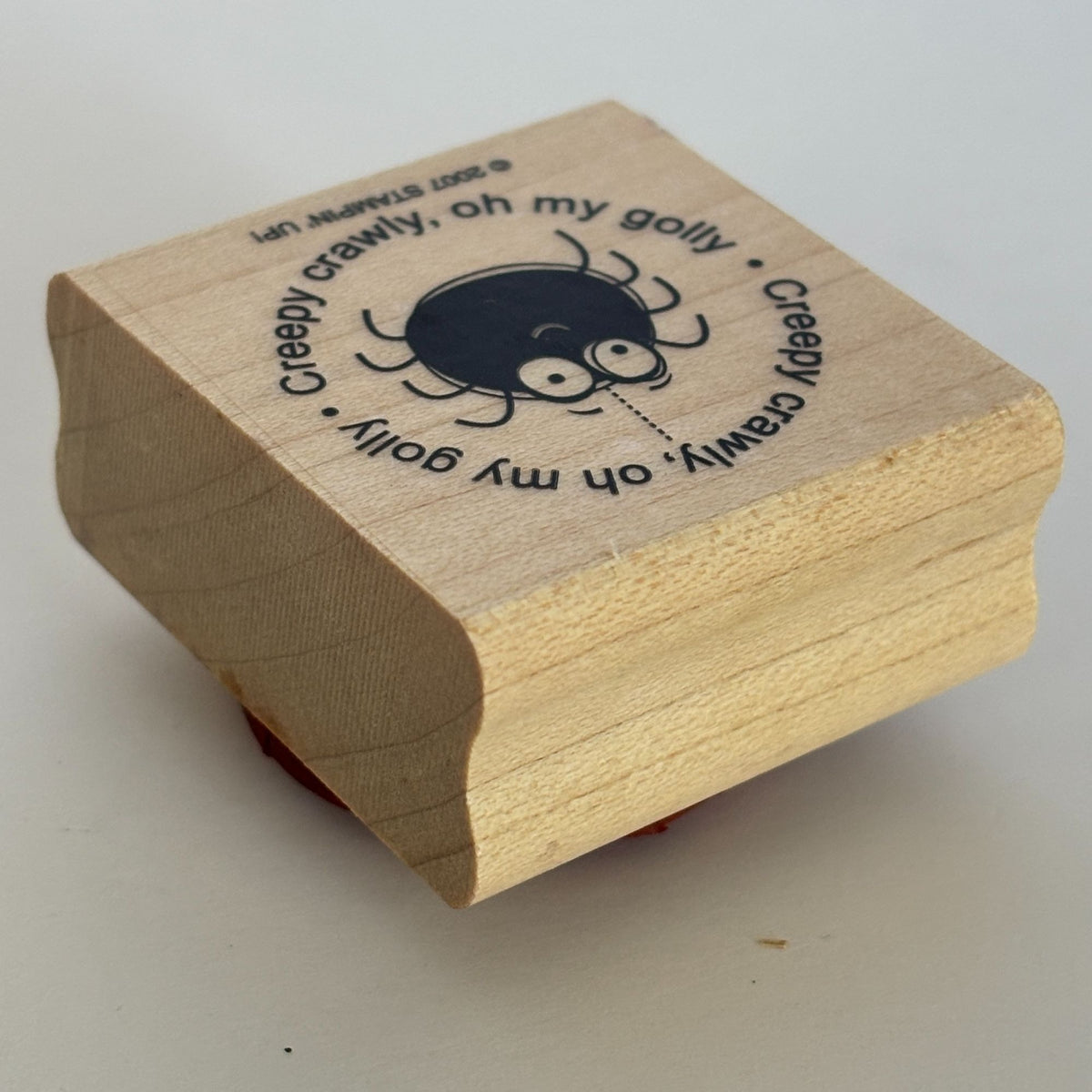 Stampin Up Rubber Stamp Spider Creepy Crawly Oh My Golly Halloween Card Making Words