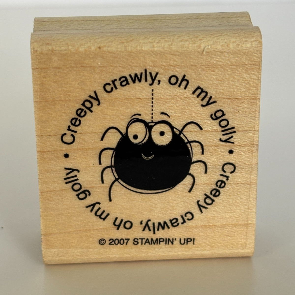 Stampin Up Rubber Stamp Spider Creepy Crawly Oh My Golly Halloween Card Making Words