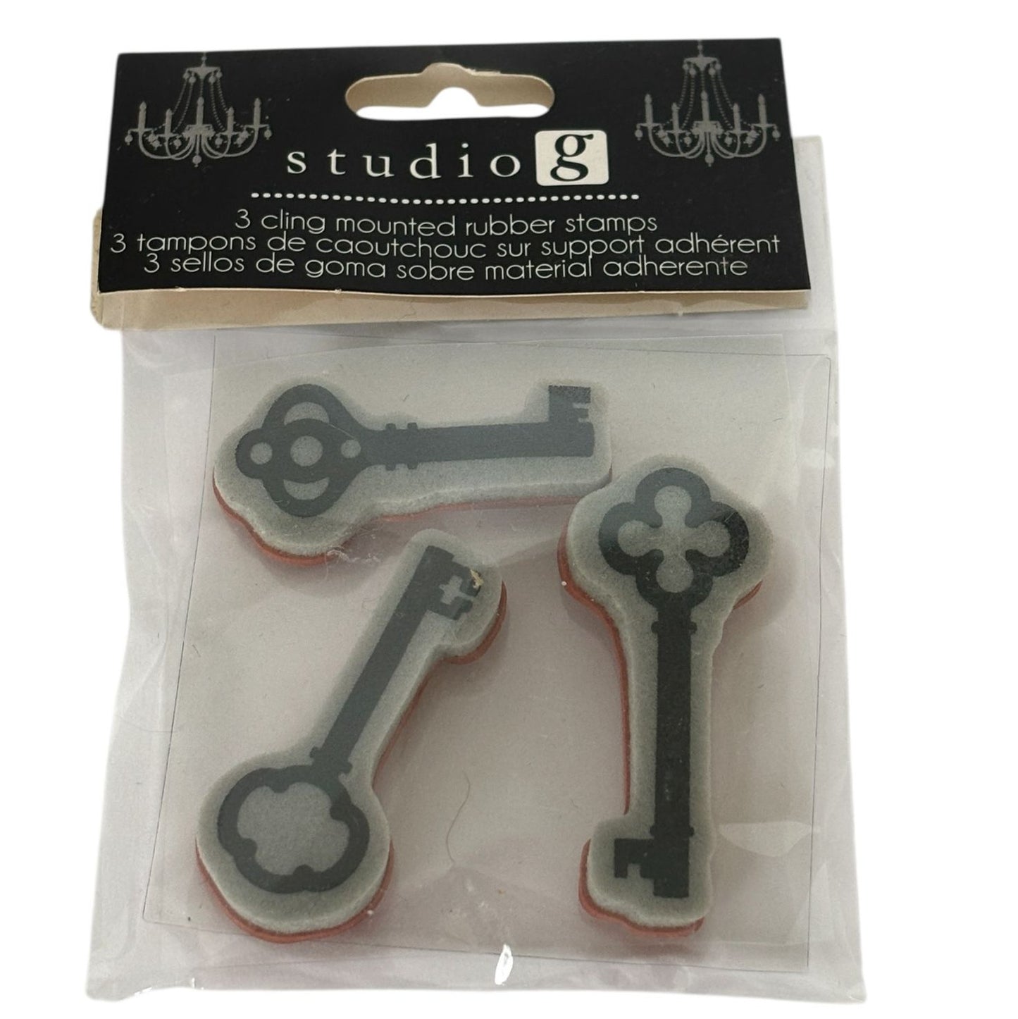Studio G Cling Mounted Rubber Stamps Skeleton Key Designs Crafting Card Making 3