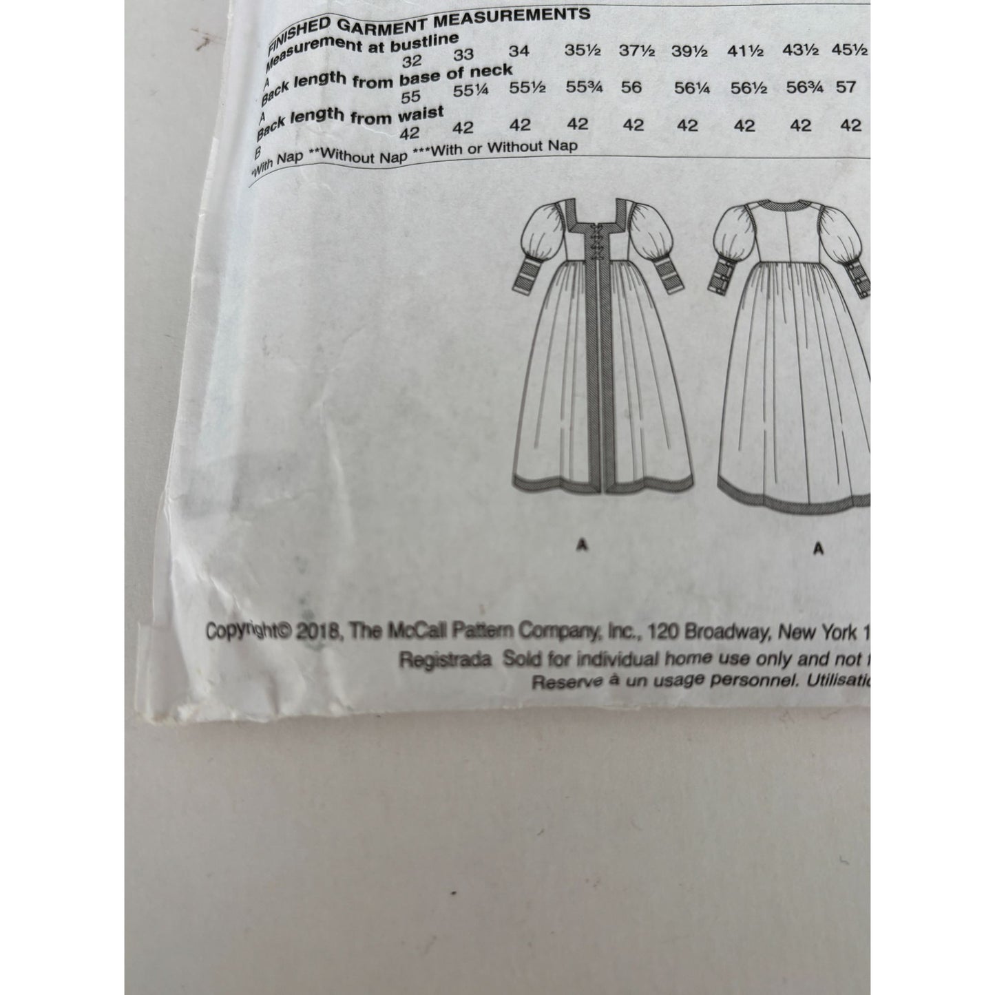 McCalls M7763 Historical Dress Sewing Pattern Colonial Costume Angela Clayton 14-22 Uncut