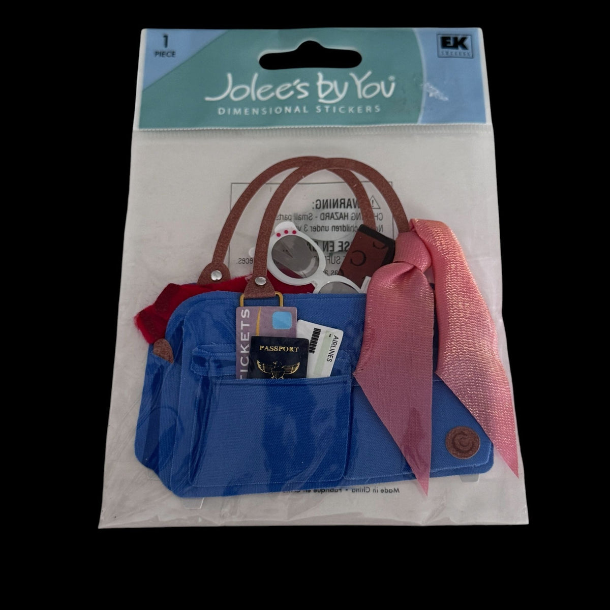 Jolees Dimensional Sticker Carry On Travel Bag Scrapbook Embellishment Vacation Crafts Cruise Passport