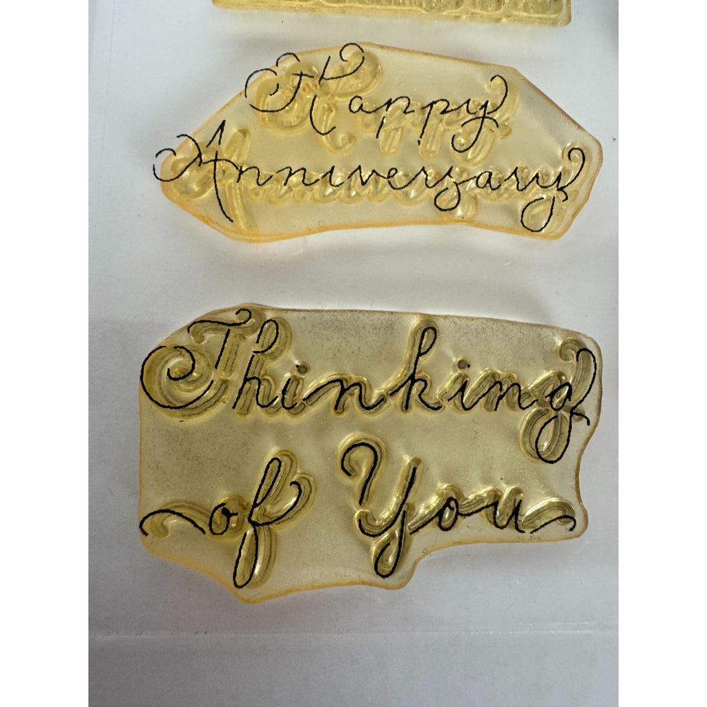 CTMH My Acrylix Acrylic Stamp Set Greetings to You Card Making Sentiments Words