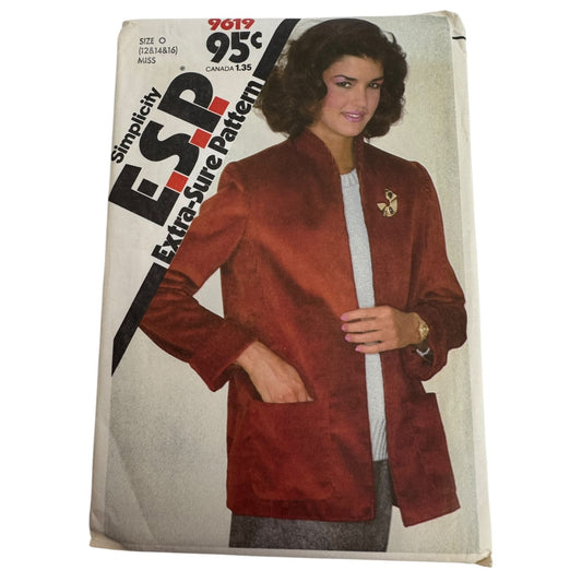 Simplicity Sewing Pattern 9619 Misses Unlined Jacket 12 14 16