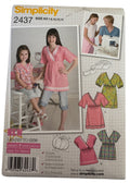 Simplicity Sewing Pattern 2437 Tween Girls Top Shirt Learn to Sew Sizes 7-14 UC