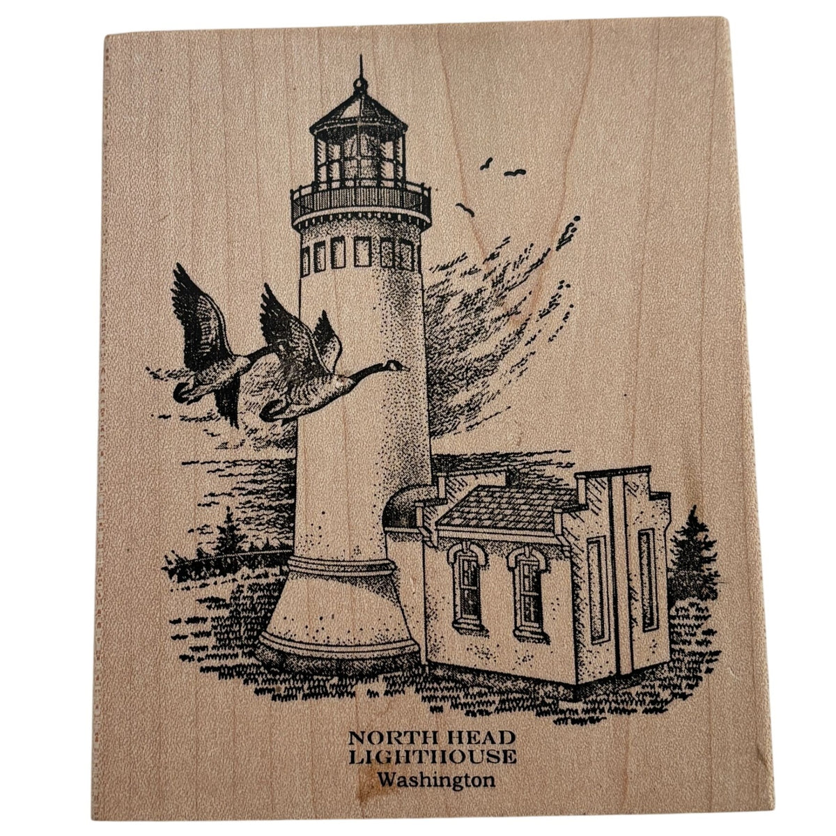 Peddlers Pack Rubber Stamp North Head Lighthouse Washington State Coastal Scene Cardmaking Pacific Northwest