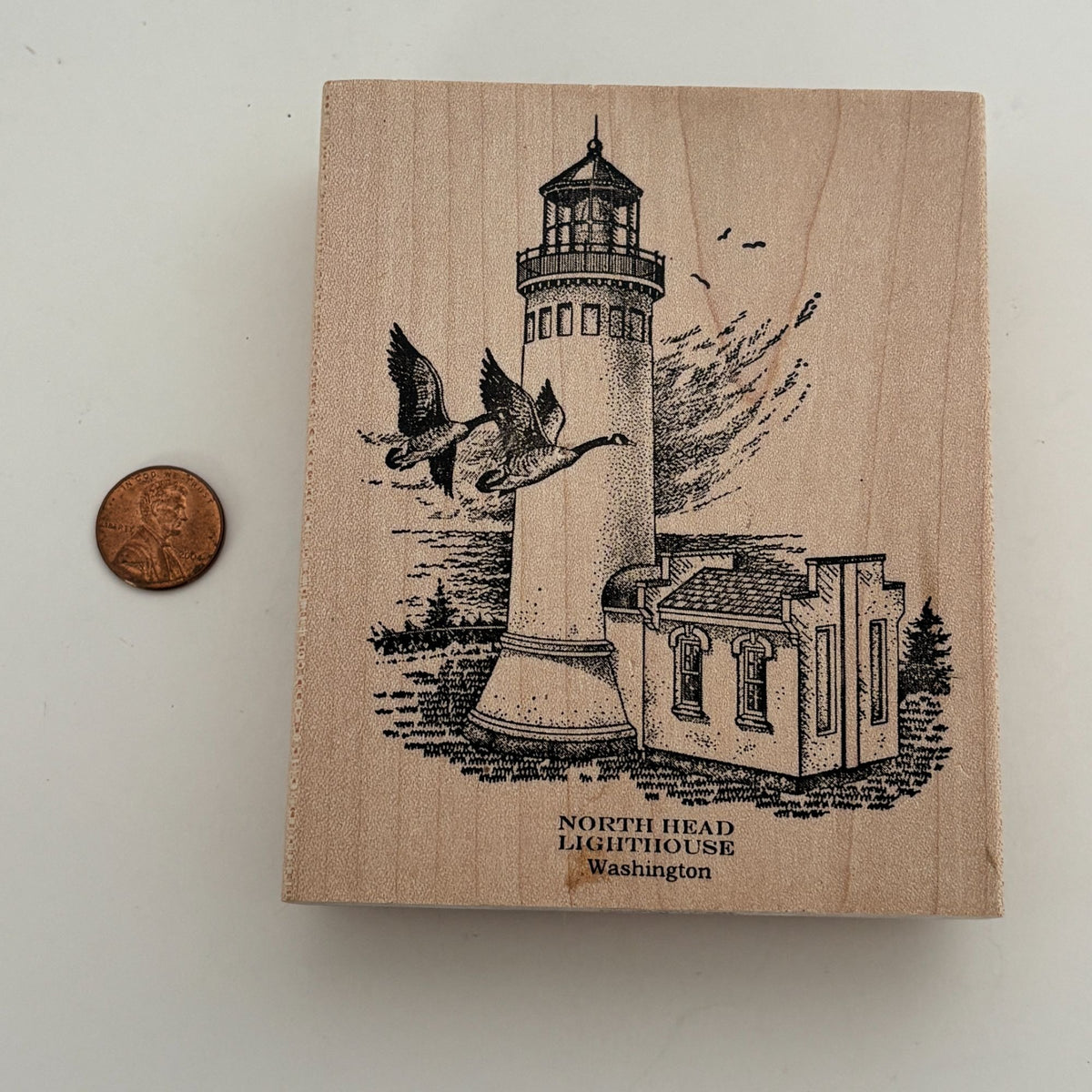 Peddlers Pack Rubber Stamp North Head Lighthouse Washington State Coastal Scene Cardmaking Pacific Northwest