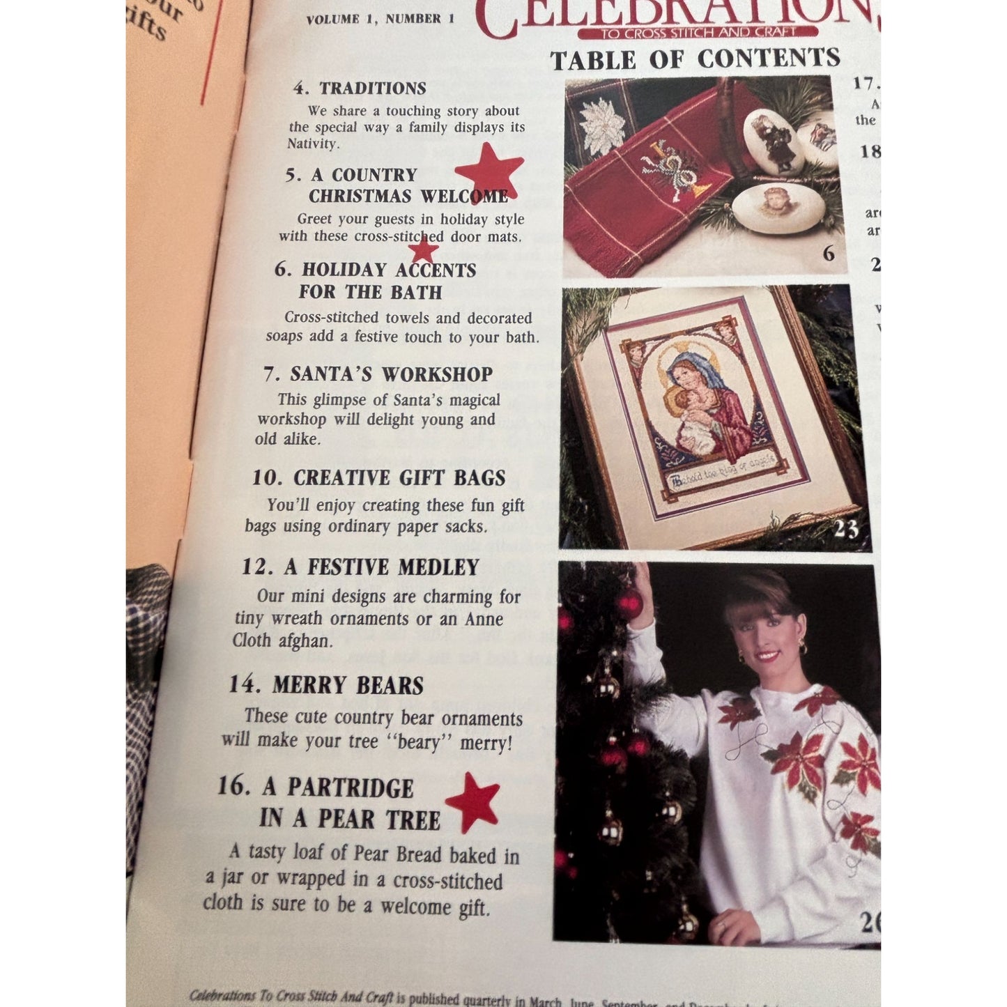 Celebrations To Cross Stitch Craft Magazine Premier Issue Leisure Arts Santa