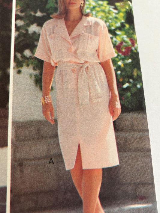 Butterick Sewing Pattern 6687 Misses Blouson Dress 90s Midi Dress Size 6-10 UC