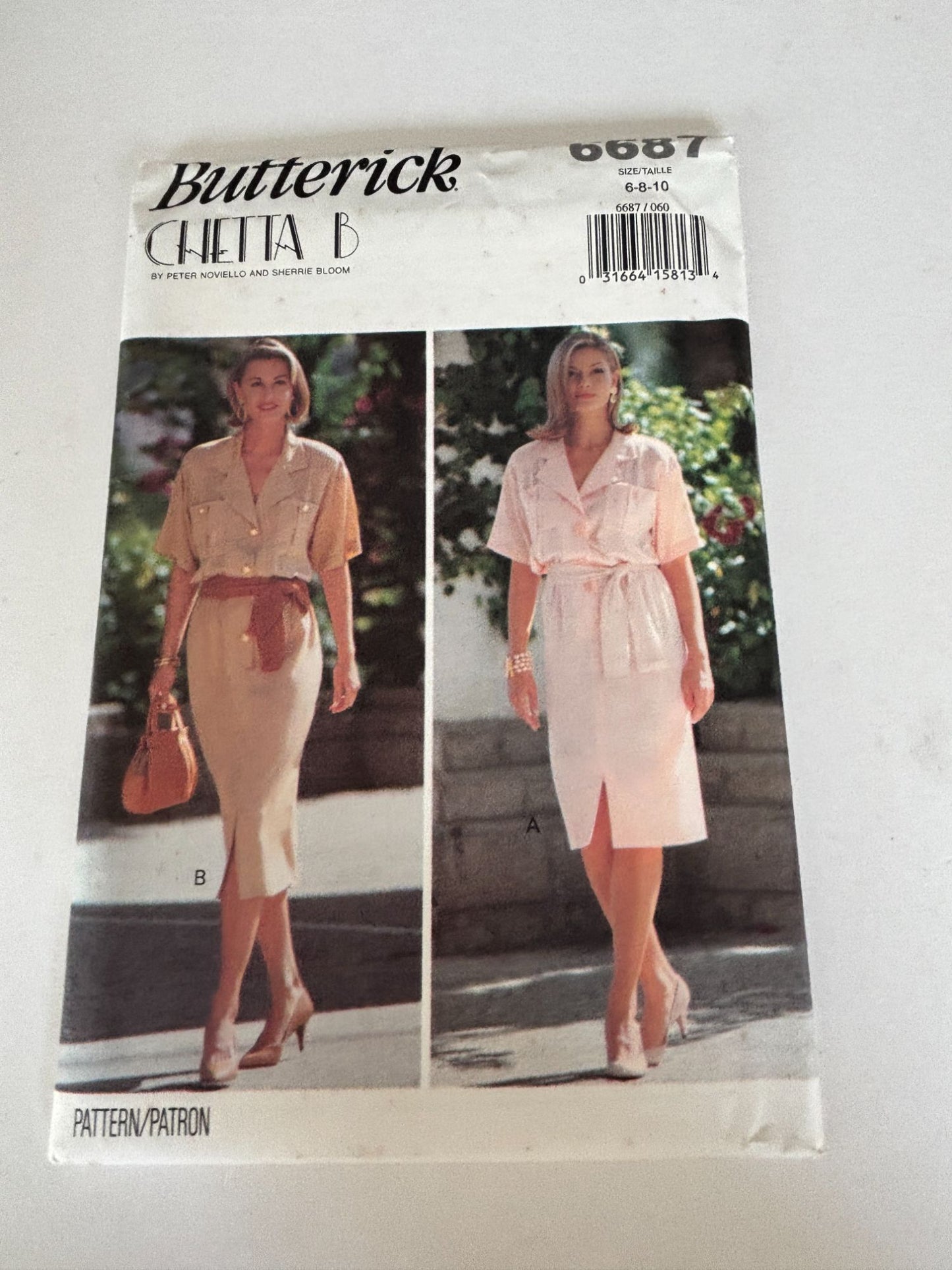 Butterick Sewing Pattern 6687 Misses Blouson Dress 90s Midi Dress Size 6-10 UC