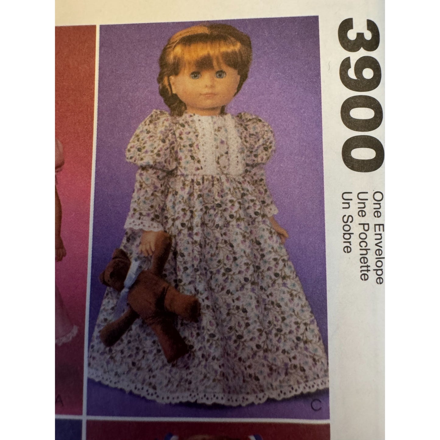 McCalls Sewing Pattern 3900 Doll Wardrobe Dress Coat Cheerleader Pajamas Y2K 18" Uncut