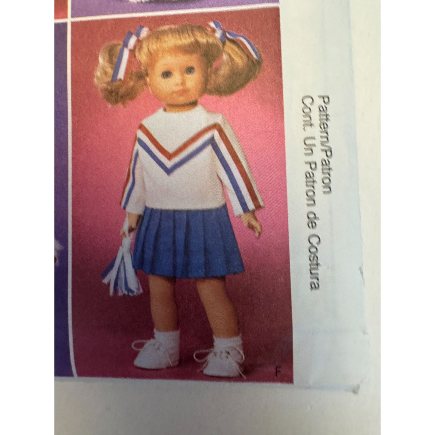 McCalls Sewing Pattern 3900 Doll Wardrobe Dress Coat Cheerleader Pajamas Y2K 18" Uncut