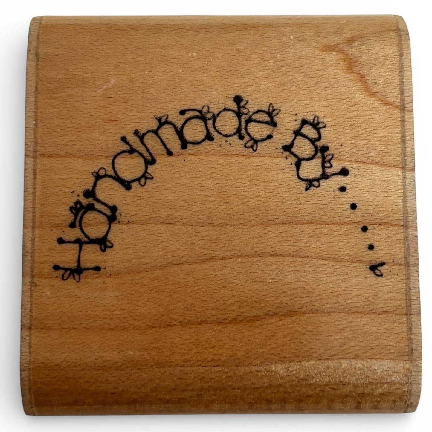 DOTS Rubber Stamp Handmade By Gift Tag Cardmaking Crafter Craft Card Maker Art
