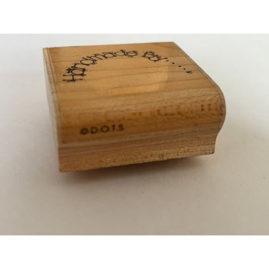DOTS Rubber Stamp Handmade By Gift Tag Cardmaking Crafter Craft Card Maker Art
