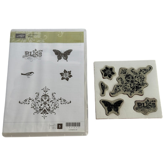 Stampin Up Clear Mount Rubber Stamp Set Bliss Bird Butterfly Spring Card Making