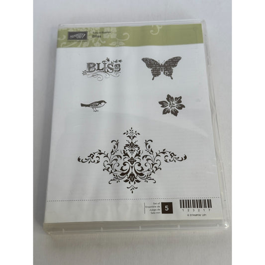 Stampin Up Clear Mount Rubber Stamp Set Bliss Bird Butterfly Spring Card Making