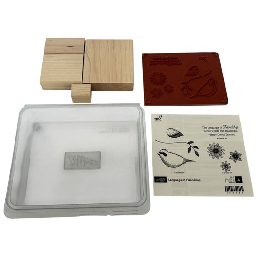 Stampin Up Rubber Stamp Set Language Of Friendship Bird Wing Quote Card Making