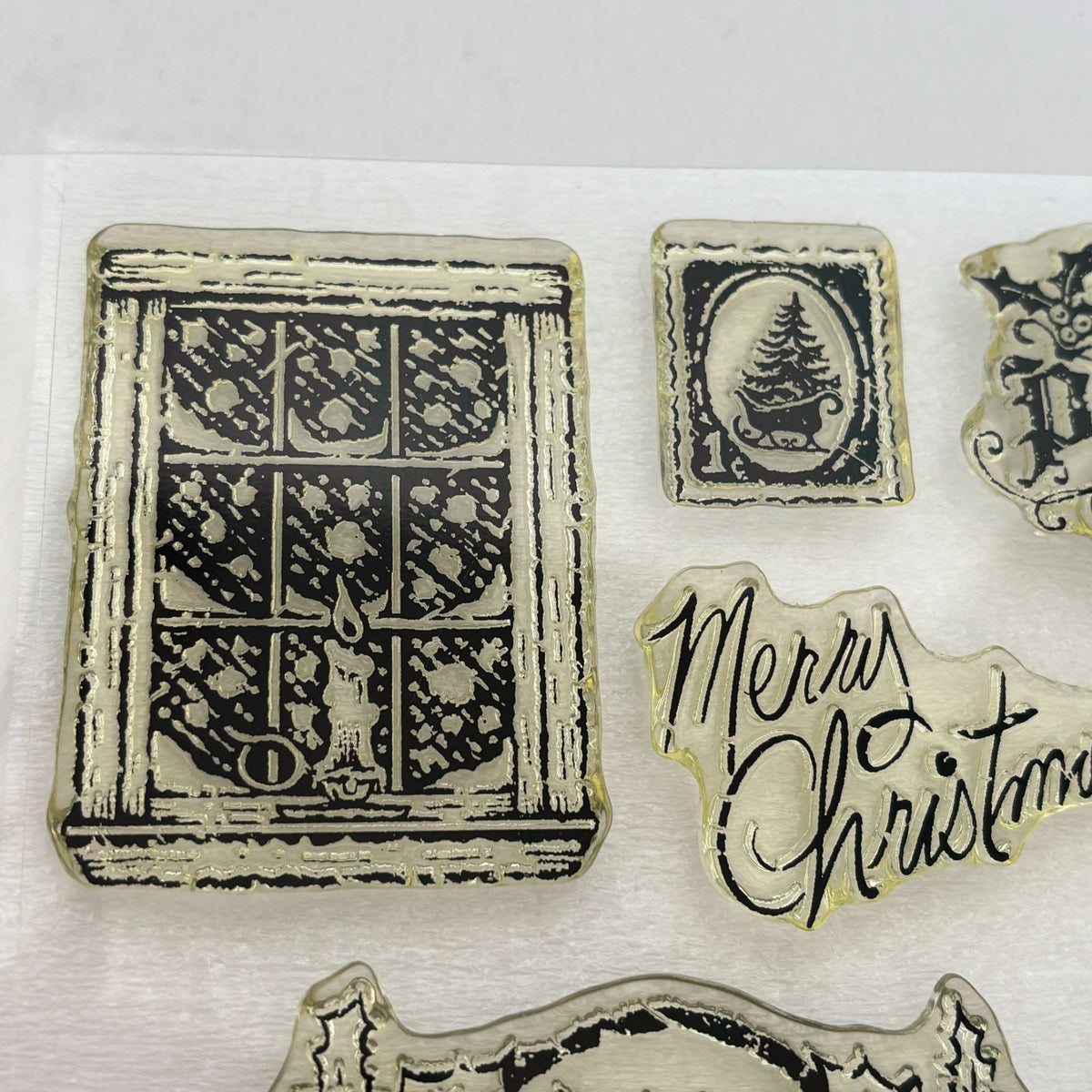 CTMH Father Christmas My Acrylix Acrylic Stamp Set Vintage Santa Postcard D1449 Holidays Cardmaking