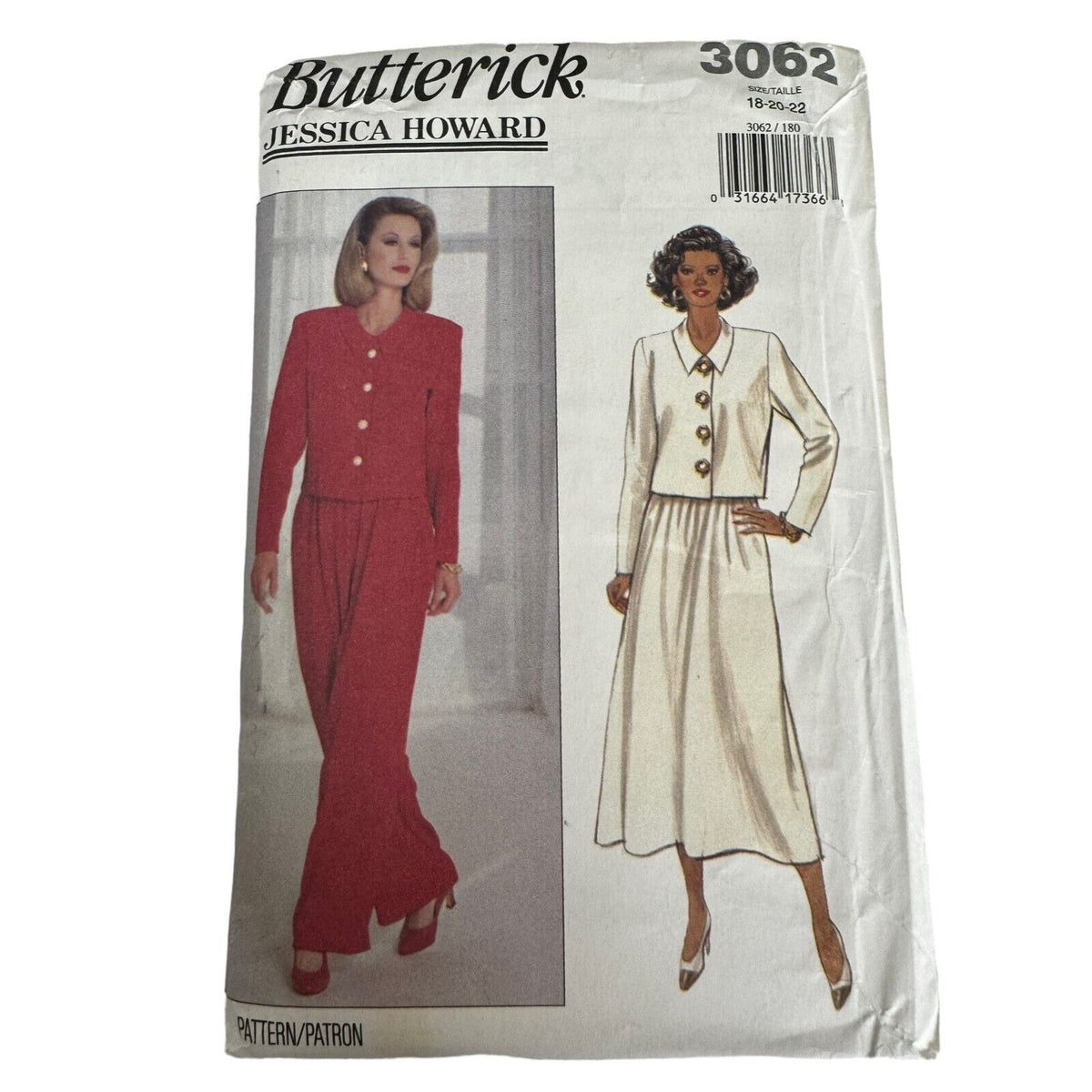 Butterick Sewing Pattern 3062 Jessica Howard Classic Jacket Skirt Pants 18-22 UC