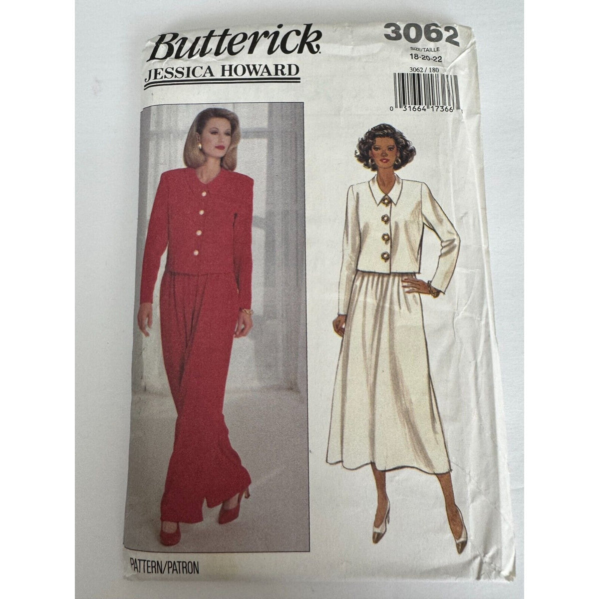 Butterick Sewing Pattern 3062 Jessica Howard Classic Jacket Skirt Pants 18-22 UC