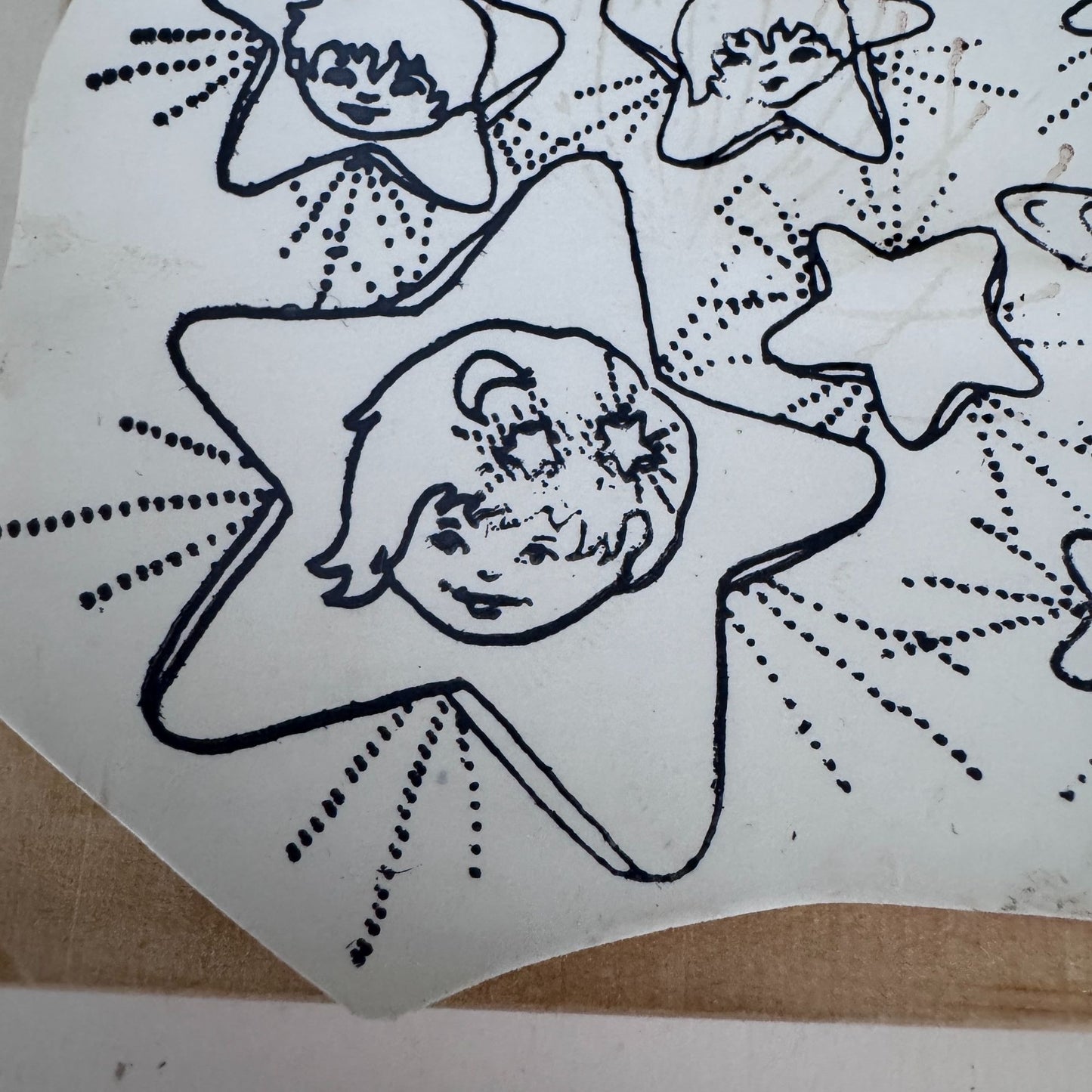Celestial Moon Stars Rubber Stamp Outer Space Cosmic Faces Craft Cardmaking Scrapbook Journal