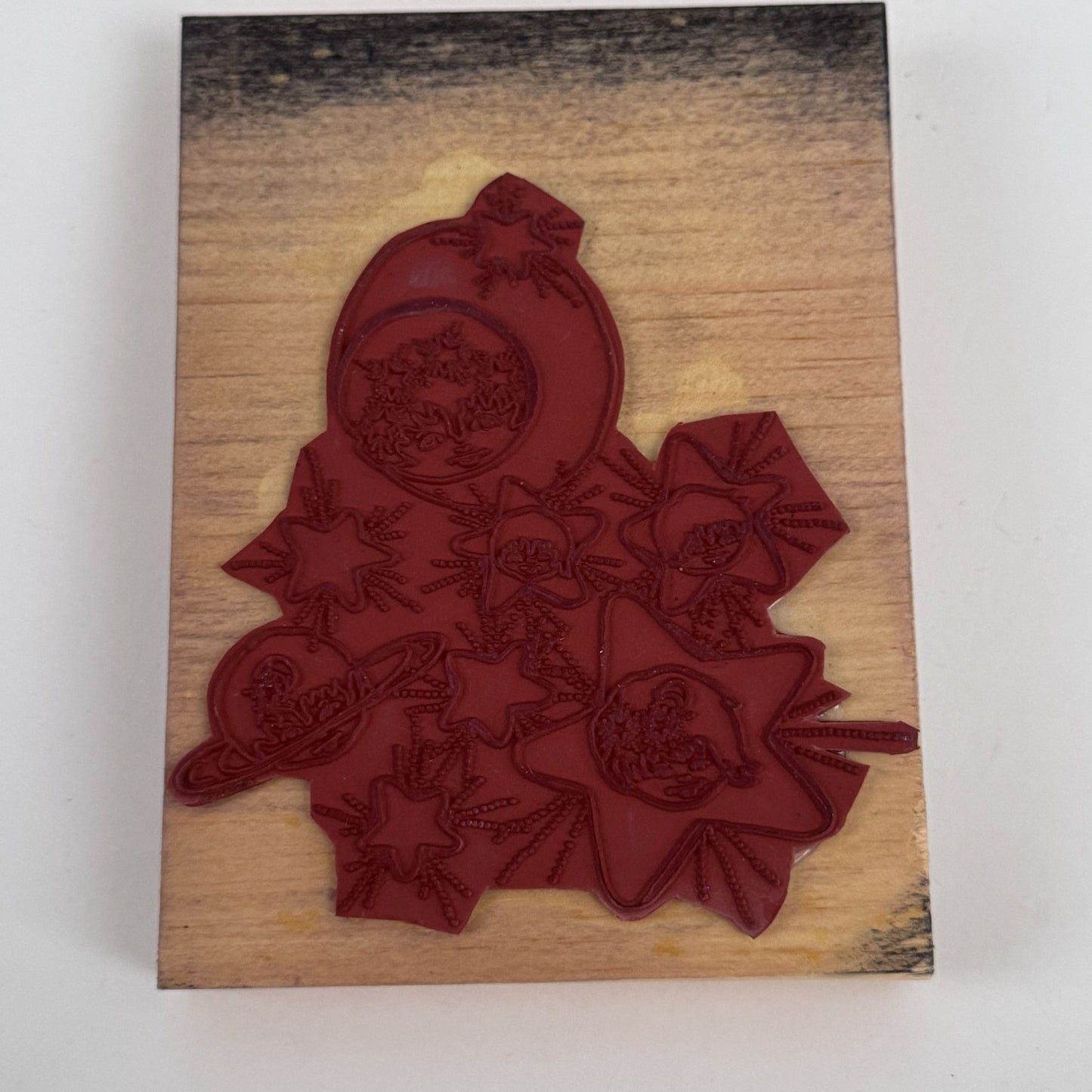 Celestial Moon Stars Rubber Stamp Outer Space Cosmic Faces Craft Cardmaking Scrapbook Journal