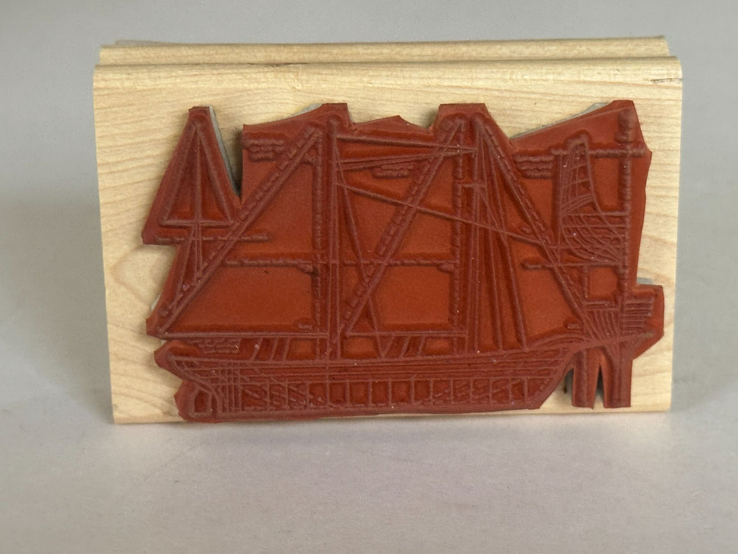 Stampin Up Rubber Stamp Ship Design Blueprint Nautical Sailing Sail Boat Craft