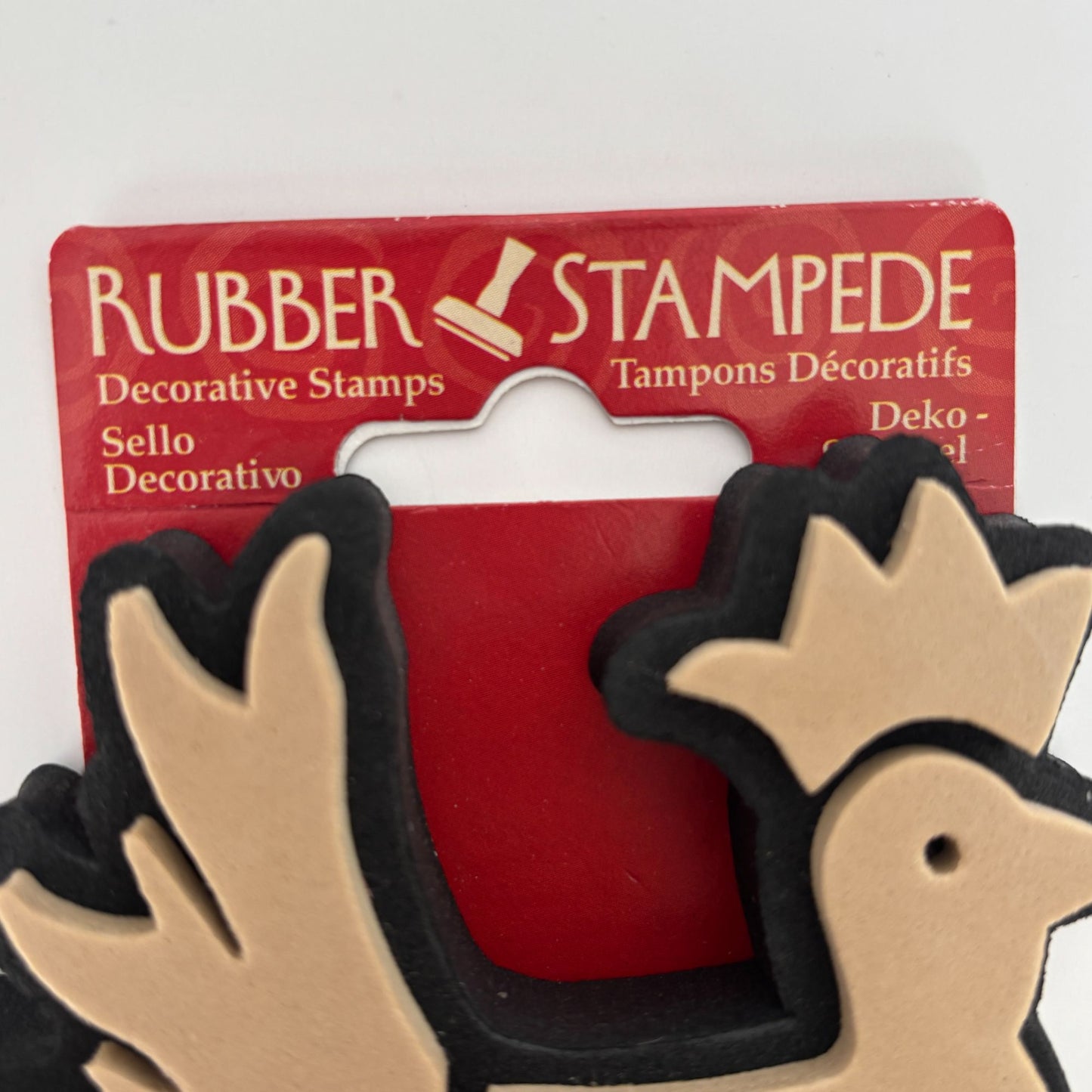Rubber Stampede Decorative Stamp Foam Folk Art Rooster Chicken Farm Large Craft