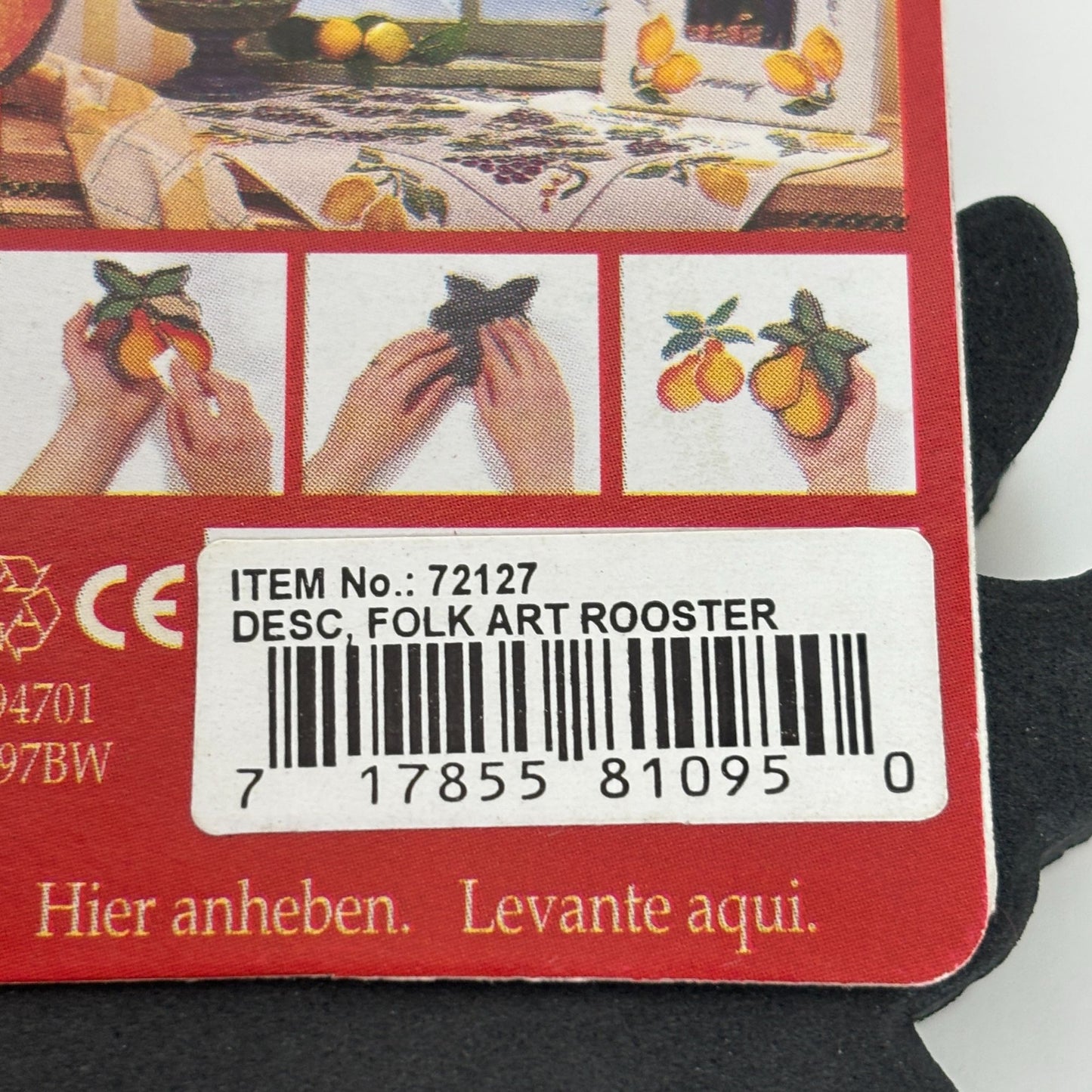 Rubber Stampede Decorative Stamp Foam Folk Art Rooster Chicken Farm Large Craft