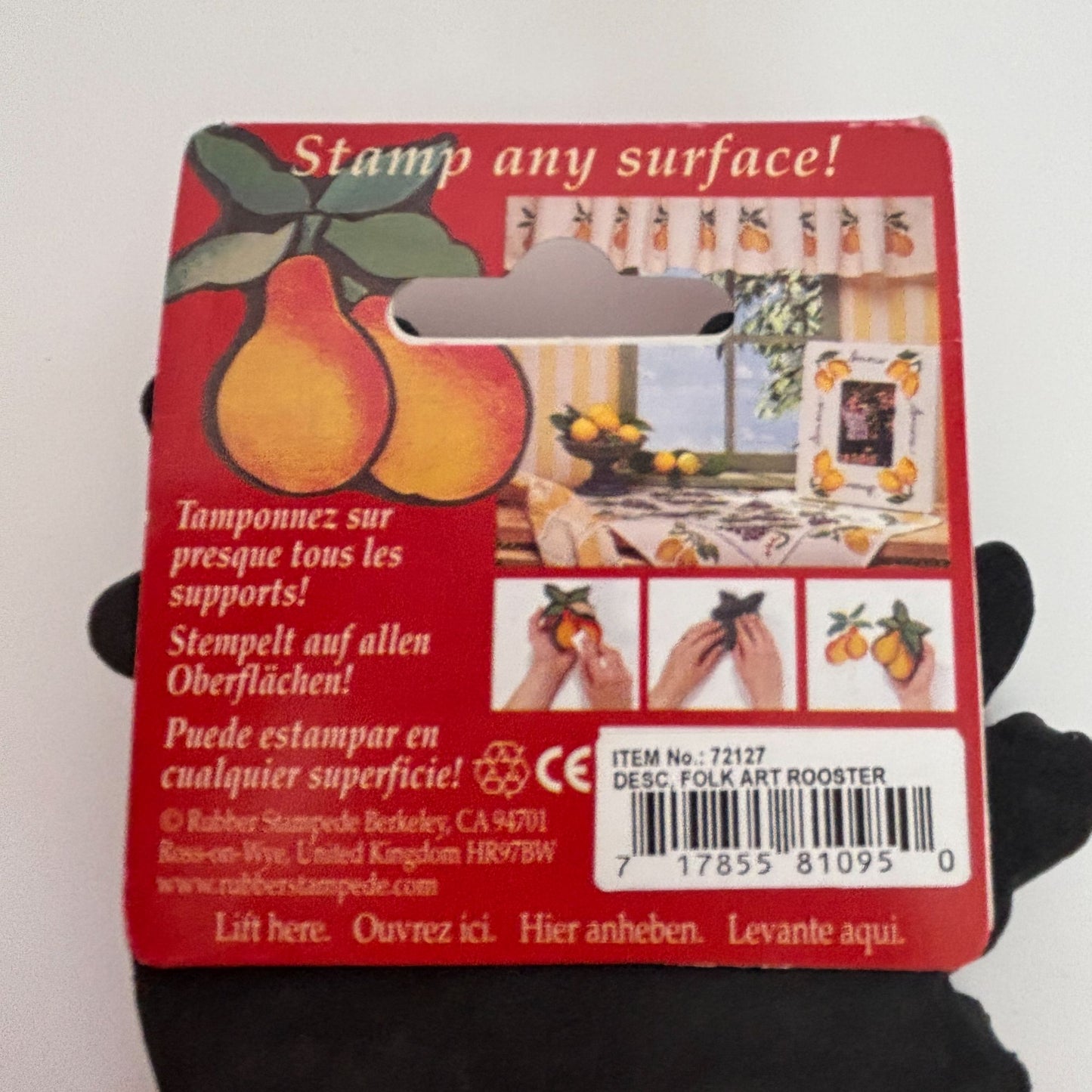 Rubber Stampede Decorative Stamp Foam Folk Art Rooster Chicken Farm Large Craft