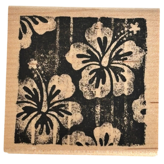 Club Scrap Rubber Stamp Hibiscus Floral Pattern Hawaiian Flower Cardmaking Craft Scrapbooking Background